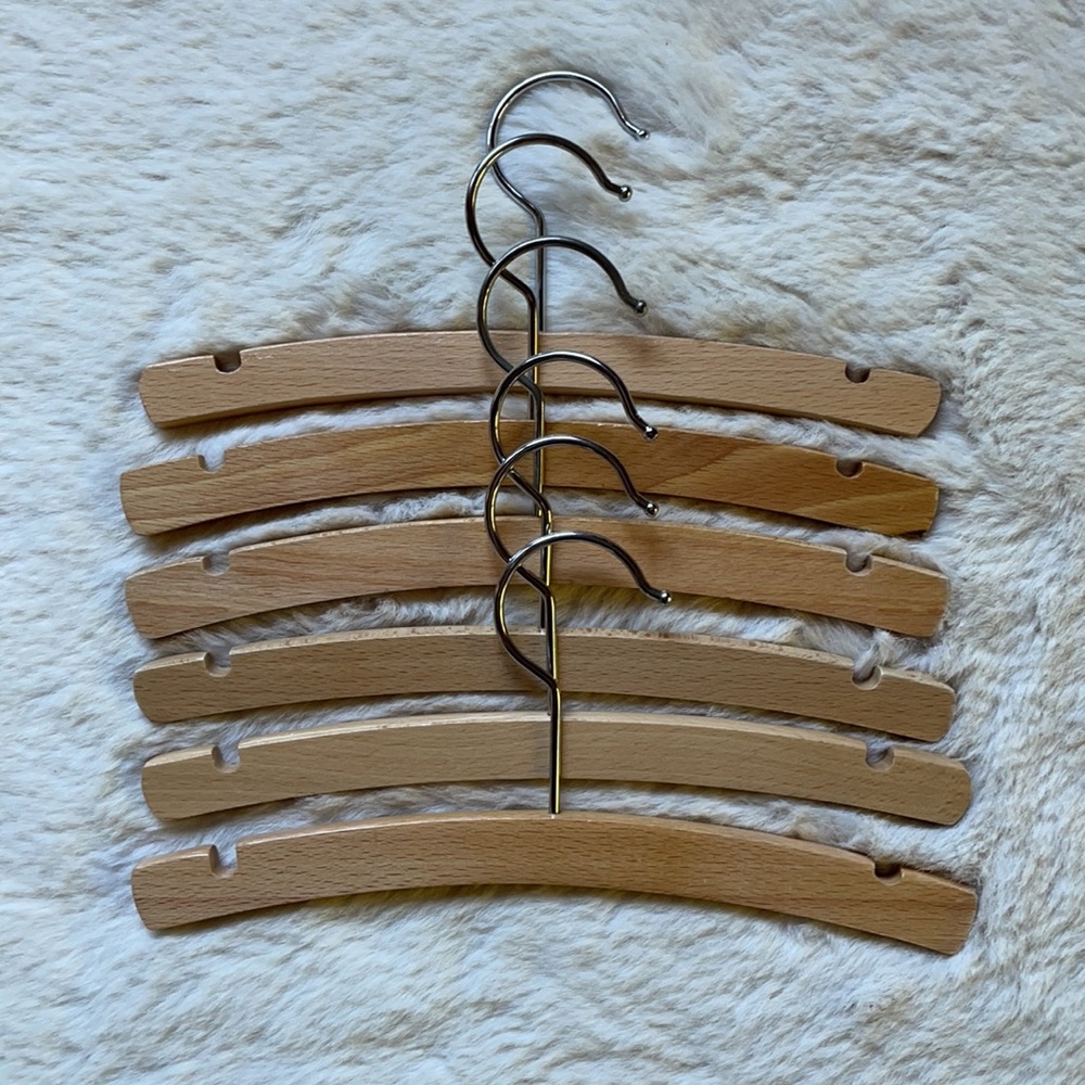 6 Children’s Size Wooden Hangers